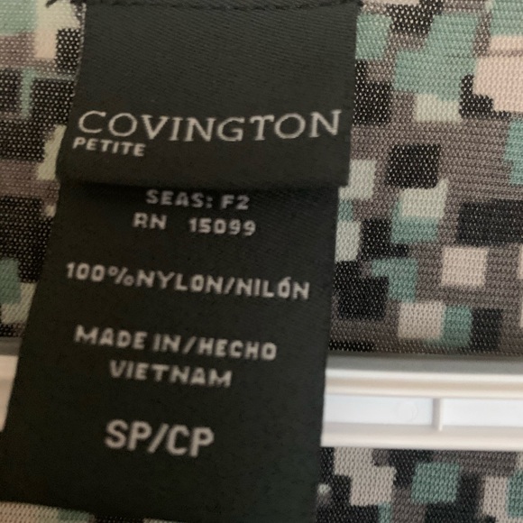 Covington Petite Size SP Multi Green Colored Blous - Picture 8 of 8